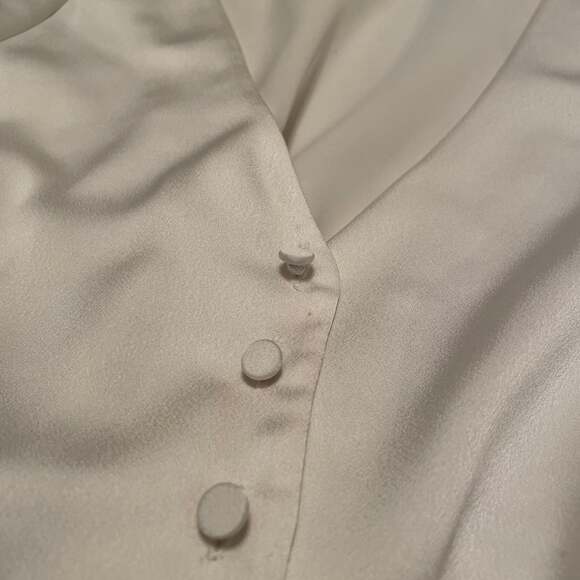 J. Crew Satin Long Sleeve Peplum Blouse Sz6 Ivory Old Money Lux - Picture 7 of 8